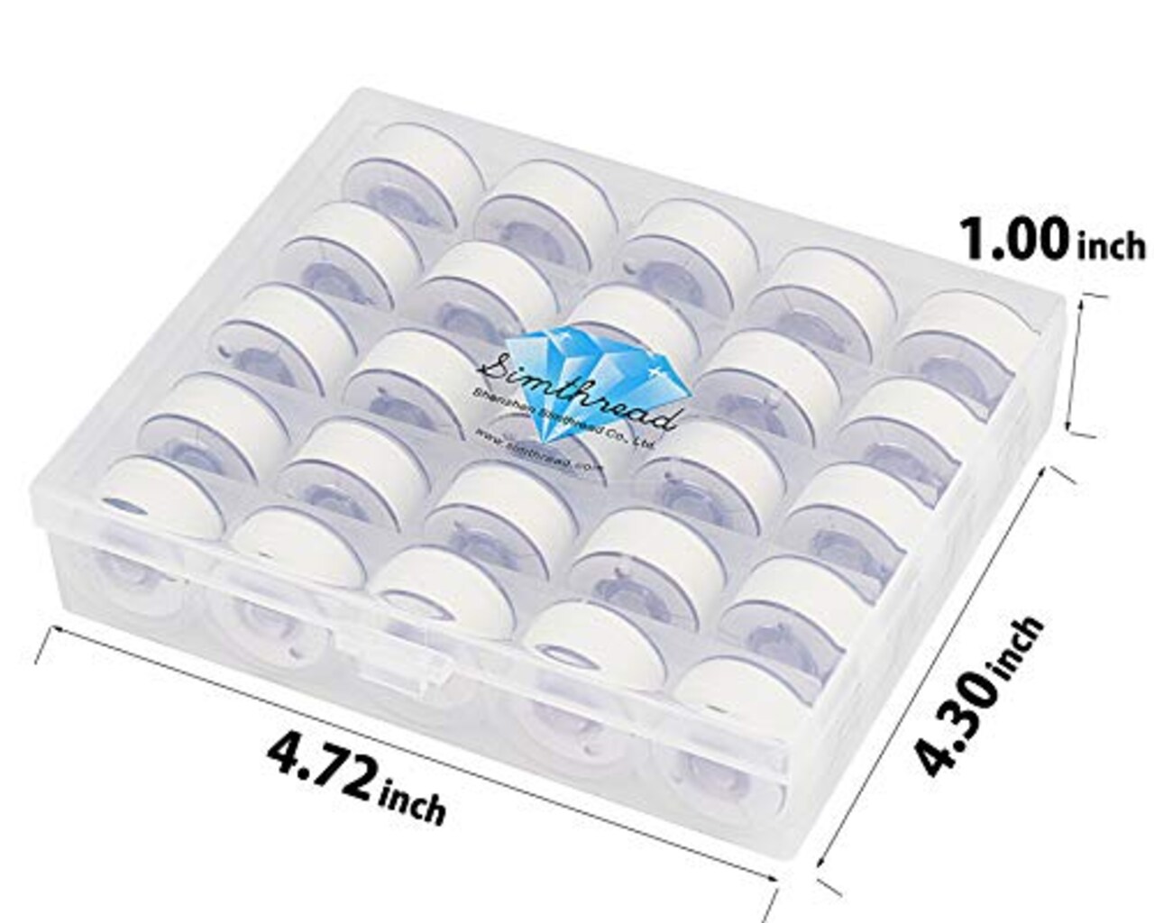 25 Pieces 90WT White Prewound Bobbin Thread Size A Class 15 (SA156) with Clear Storage Plastic Case Box 60S/2 for Brother Embroidery Thread Sewing Thread Machine DIY